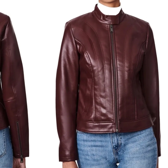 EUC Bernardo Cropped Women’s Faux Leather Jacket - Picture 4 of 16